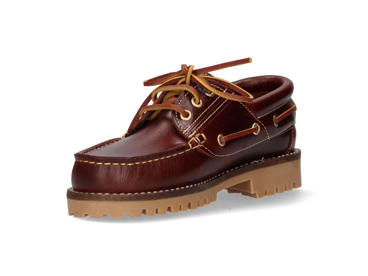 Leather Boat Shoe with Light Sole