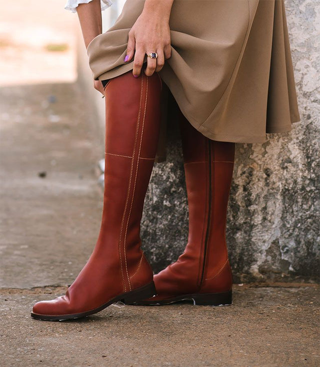 Hazelnut Zipper Riding Boot Valverde del Camino