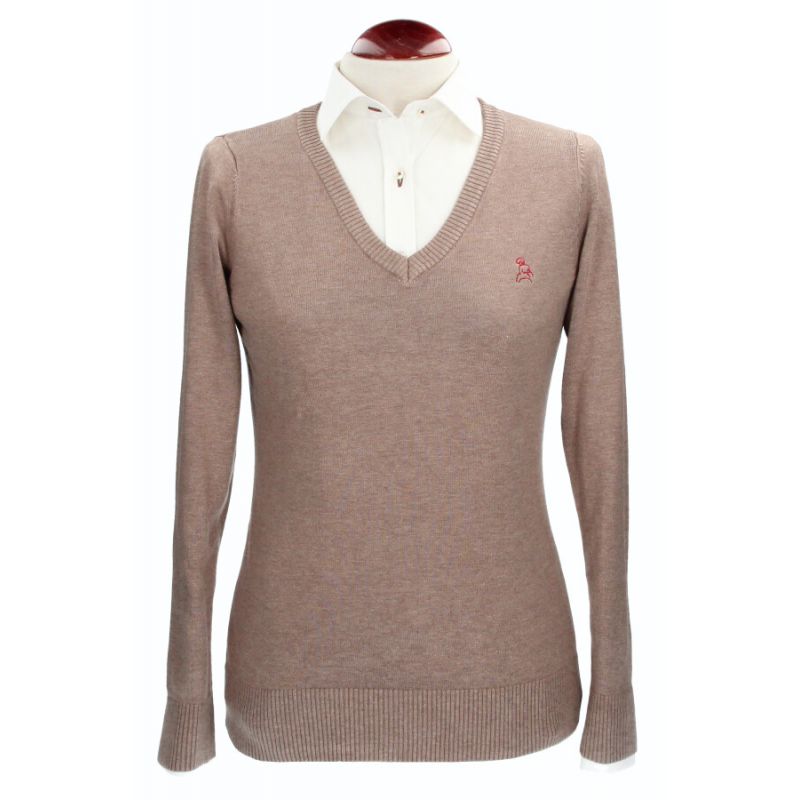 Taupe V-Neck Sweater