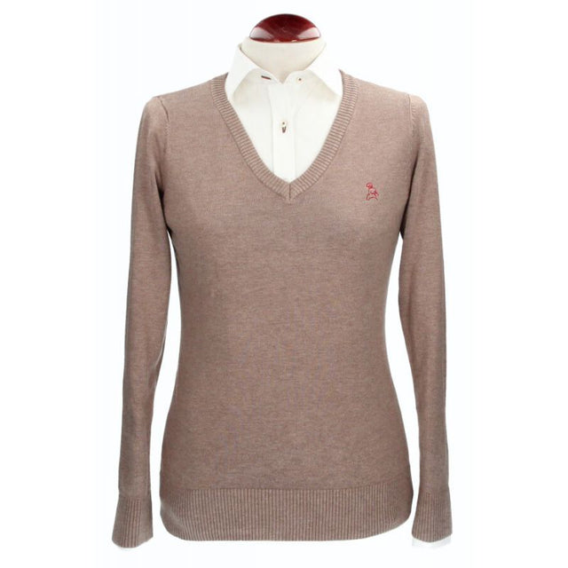 Taupe V-Neck Sweater