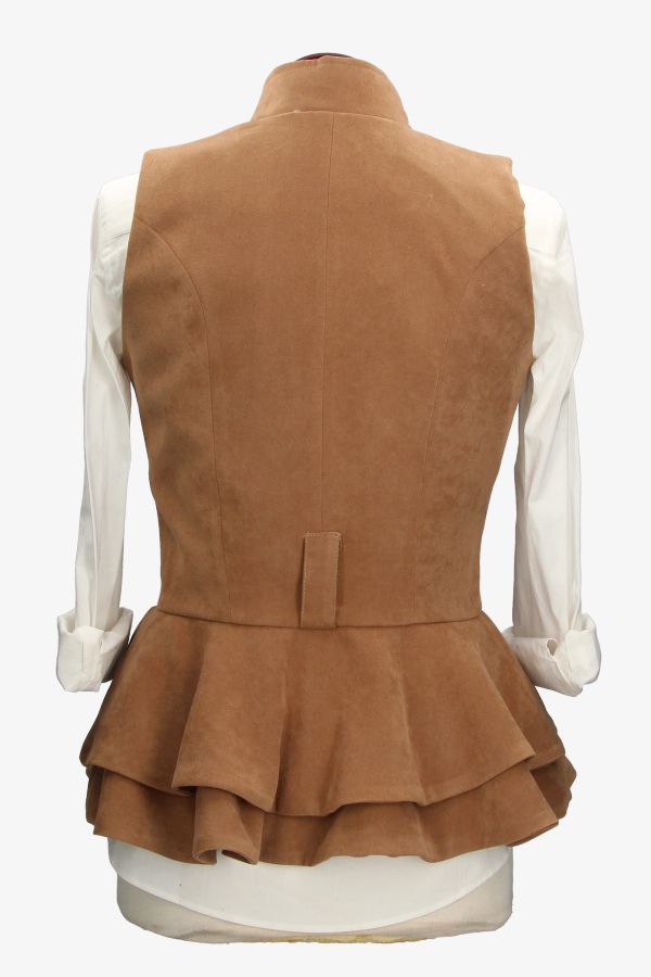 Galatea Camel Suede Vest