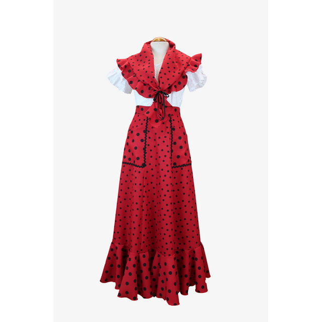 Jara Set in Red with Polka Dots