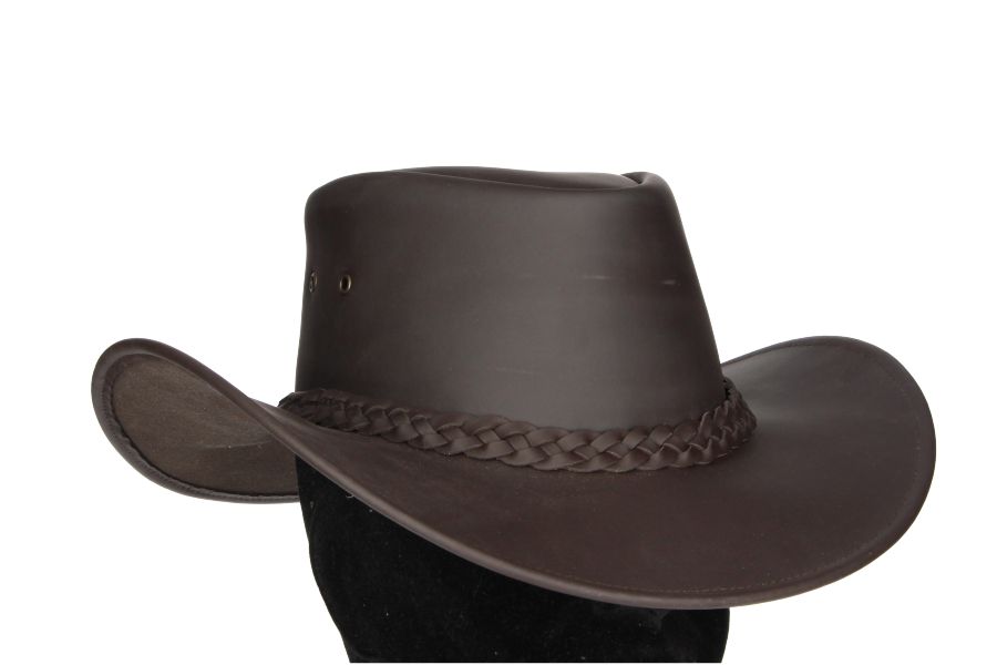 Australian Hat Brown Braided Band