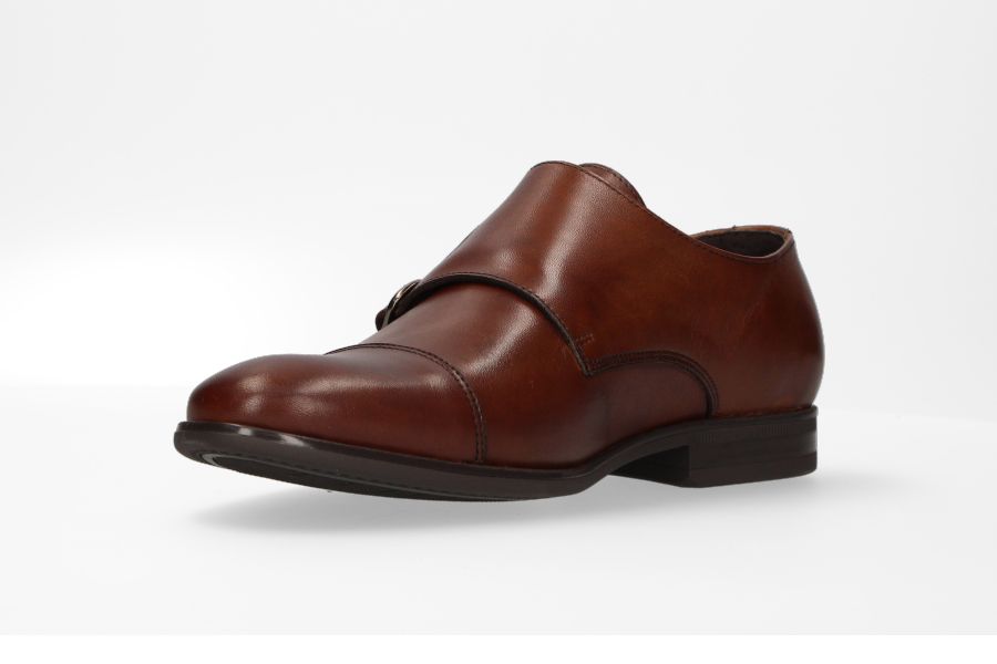 Cognac Double Buckle Top