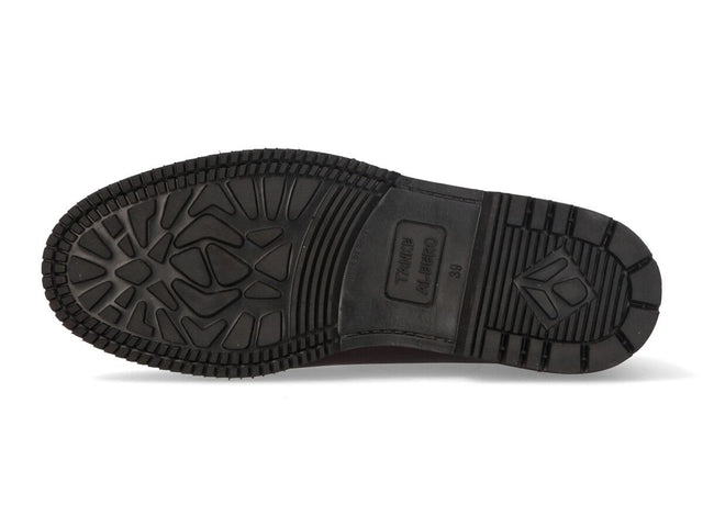 Mocasin con cordones burdeos