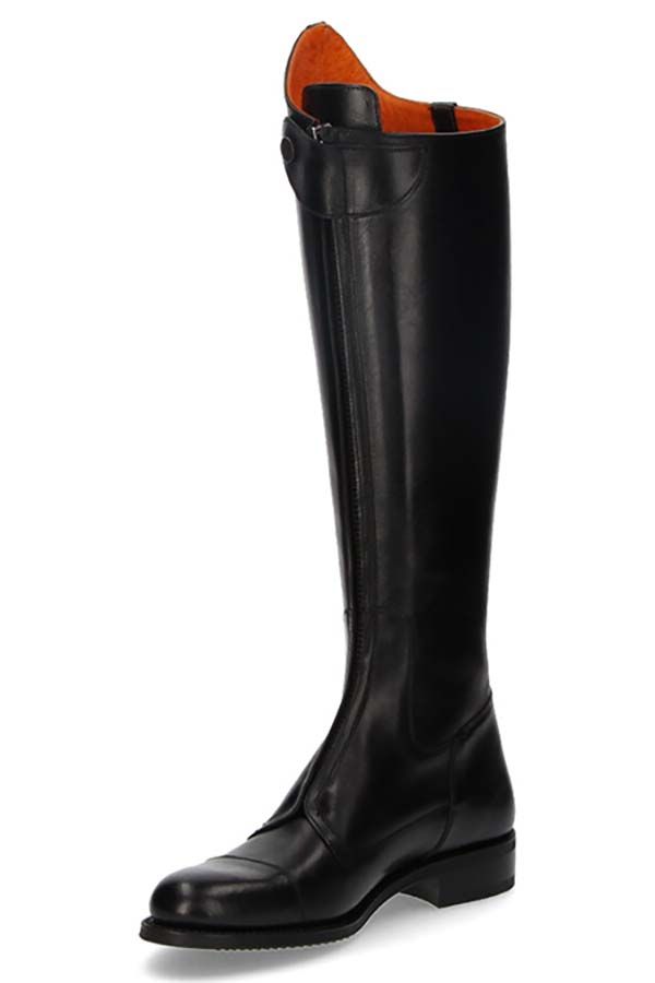 Black Equestrian Boot with Front Zipper Valverde del Camino