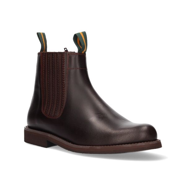 Short boot with gusset and zipper in Valverde del Camino calfskin