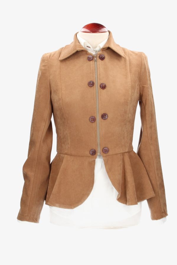 Veste en daim camel Tavira