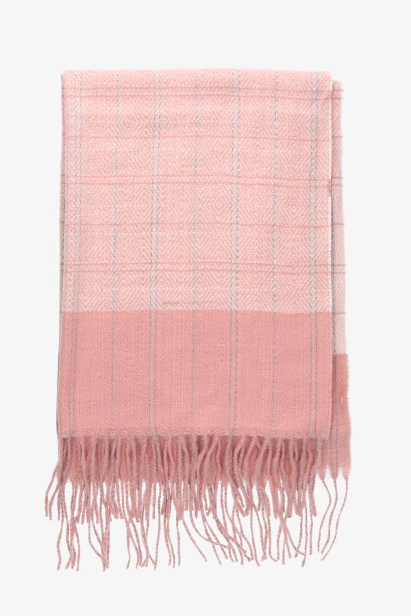 Pink Fine Checkered Scarf