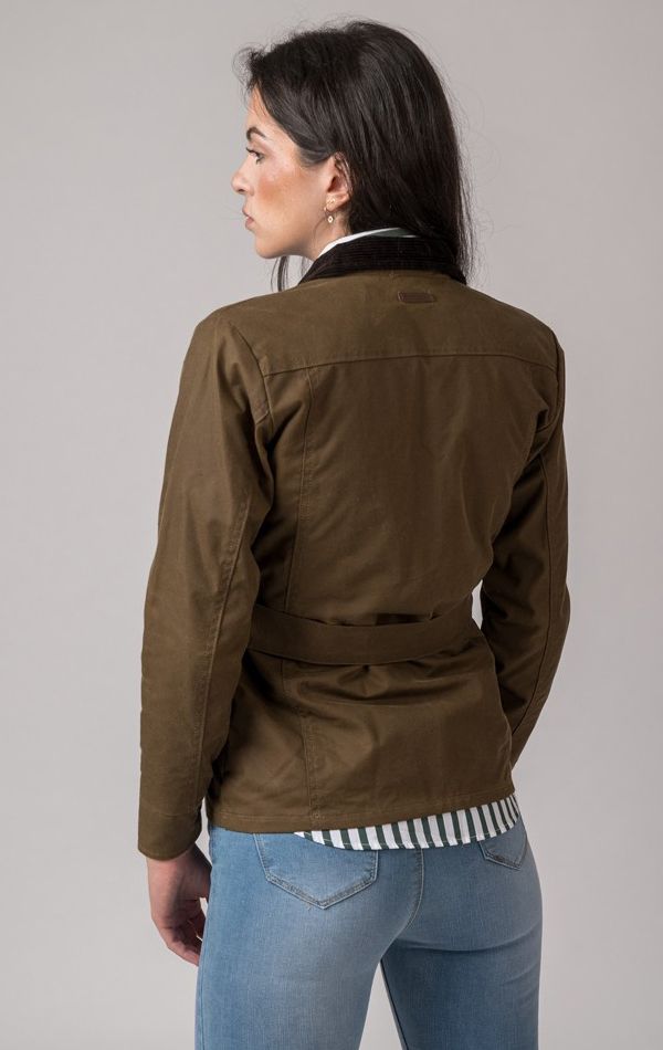 Veste cirée à poches camel