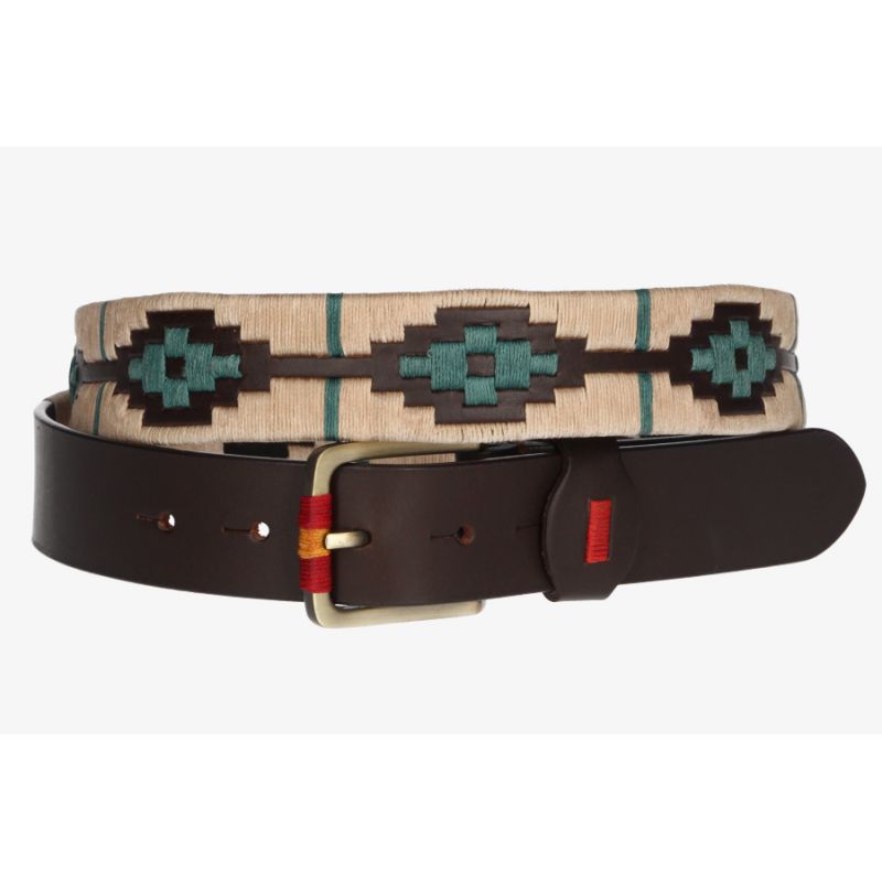 Cinturón Argentino Beige y Turquesa
