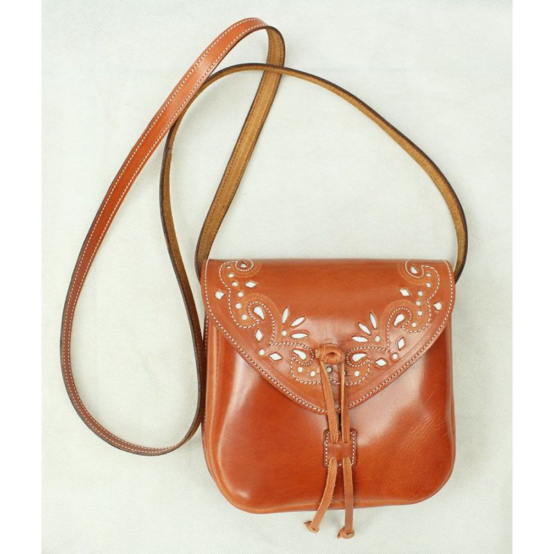 Light Chopped Leather Crossbody Bag