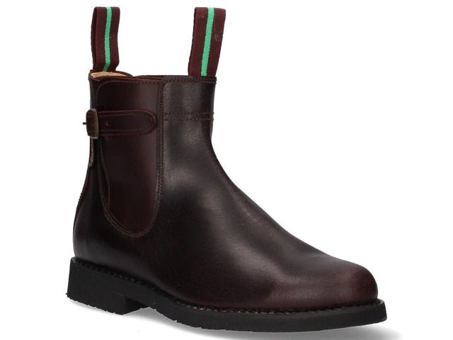 Short calfskin boot with buckle and rubber sole Valverde del Camino
