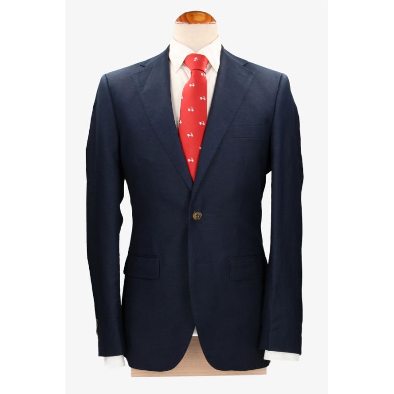 Navy Blue Linen Blazer