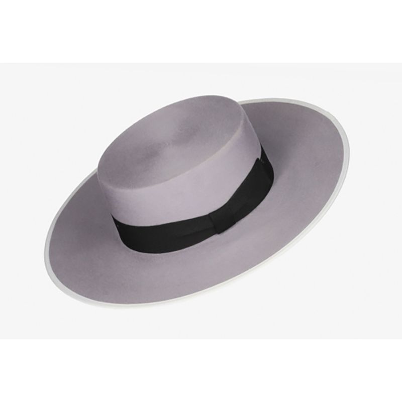 Sombrero Jerez lana plata ribete blanco