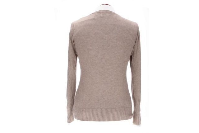 Taupe V-Neck Sweater