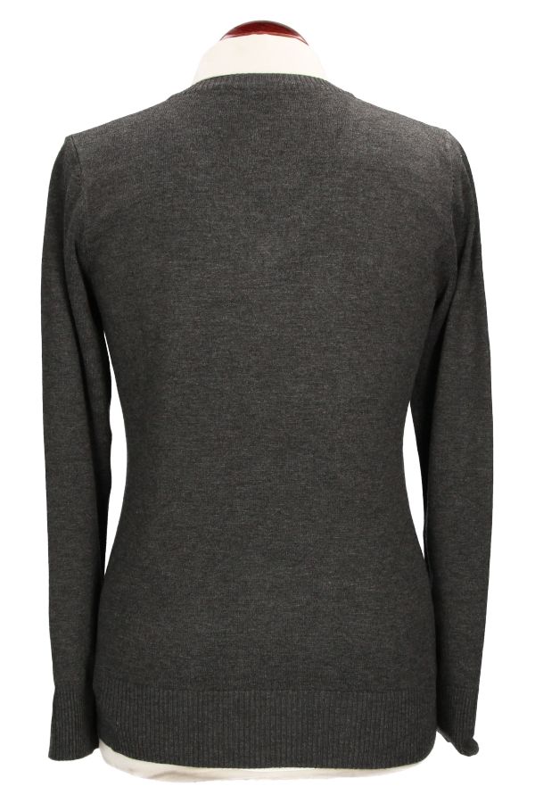 Gray V-Neck Sweater