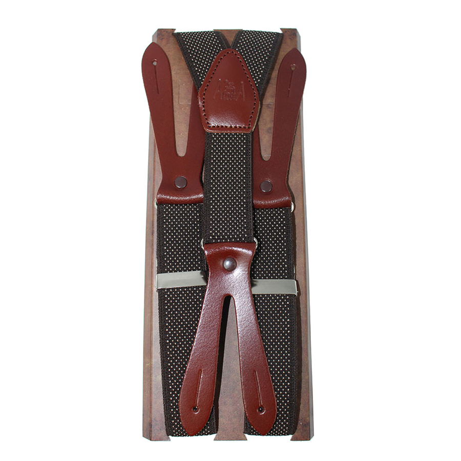 Tirantes elástico puntos marrón 30 mm