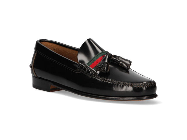Black Tassel Loafer with Gucci Embellishment