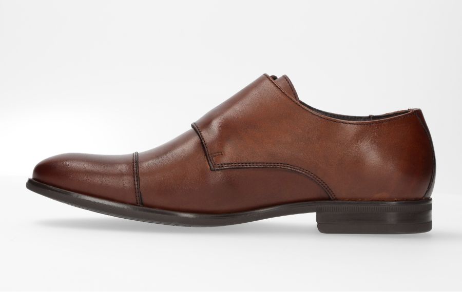 Cognac Double Buckle Top