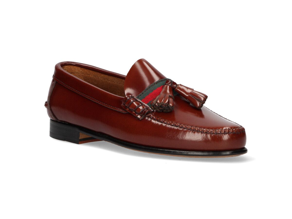 Gucci Leather Tassel Loafer with Embellishment
