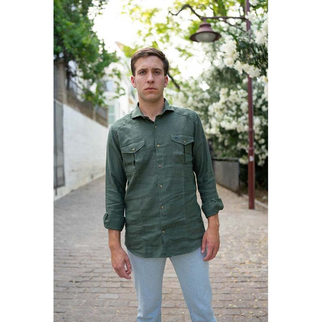 Safari green linen