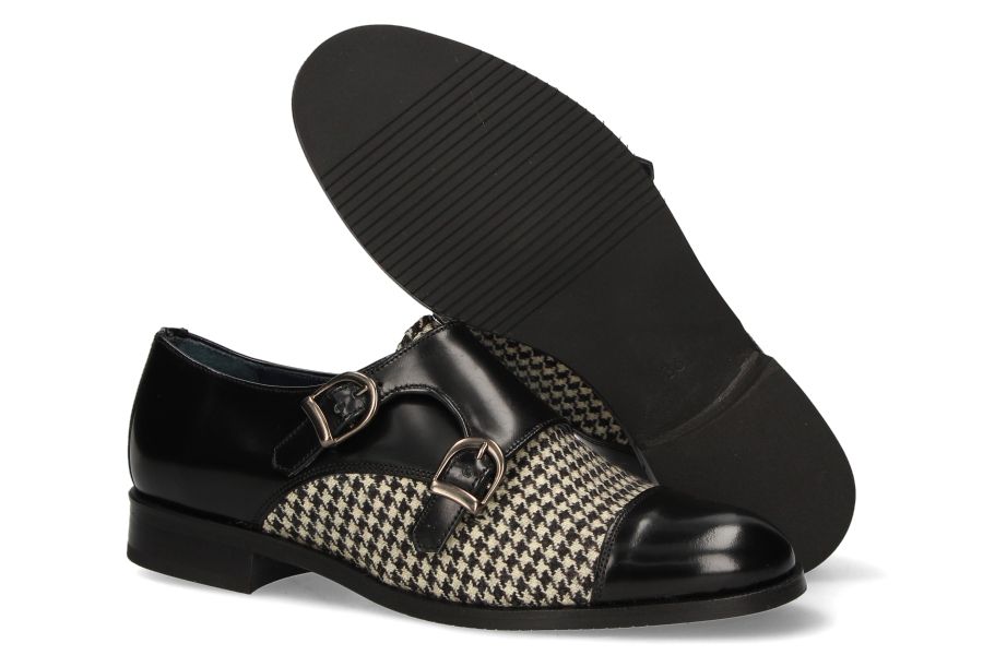 Two Buckles Antik Black-Black Houndstooth Top