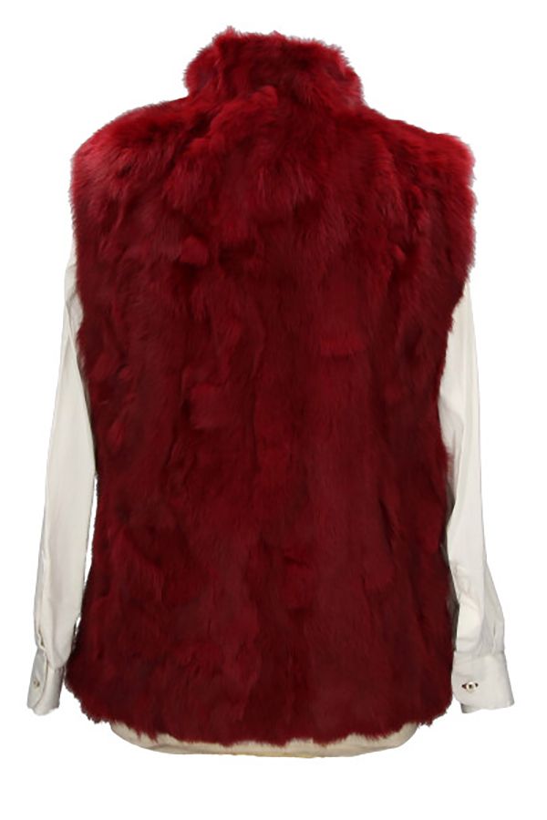 Red Women's Fur Vest
