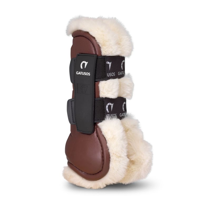 Deluxe Brown Cat-Friendly Sheepskin Fetlock Protector