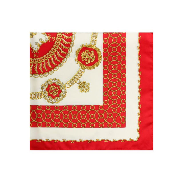 Red Scarf with Gold Chains
