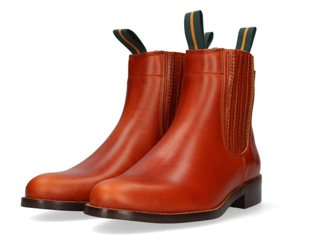 Bota Corta Fuelle Plisado Vaqueta Bronce Valverde del Camino