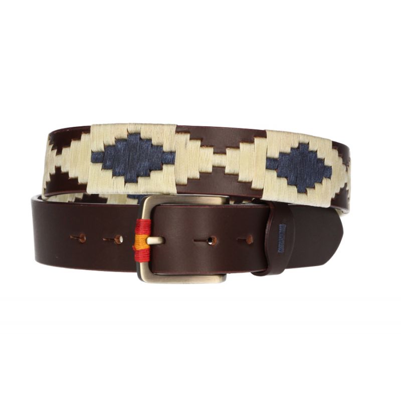 Beige and Brown Embroidered Argentine Belt