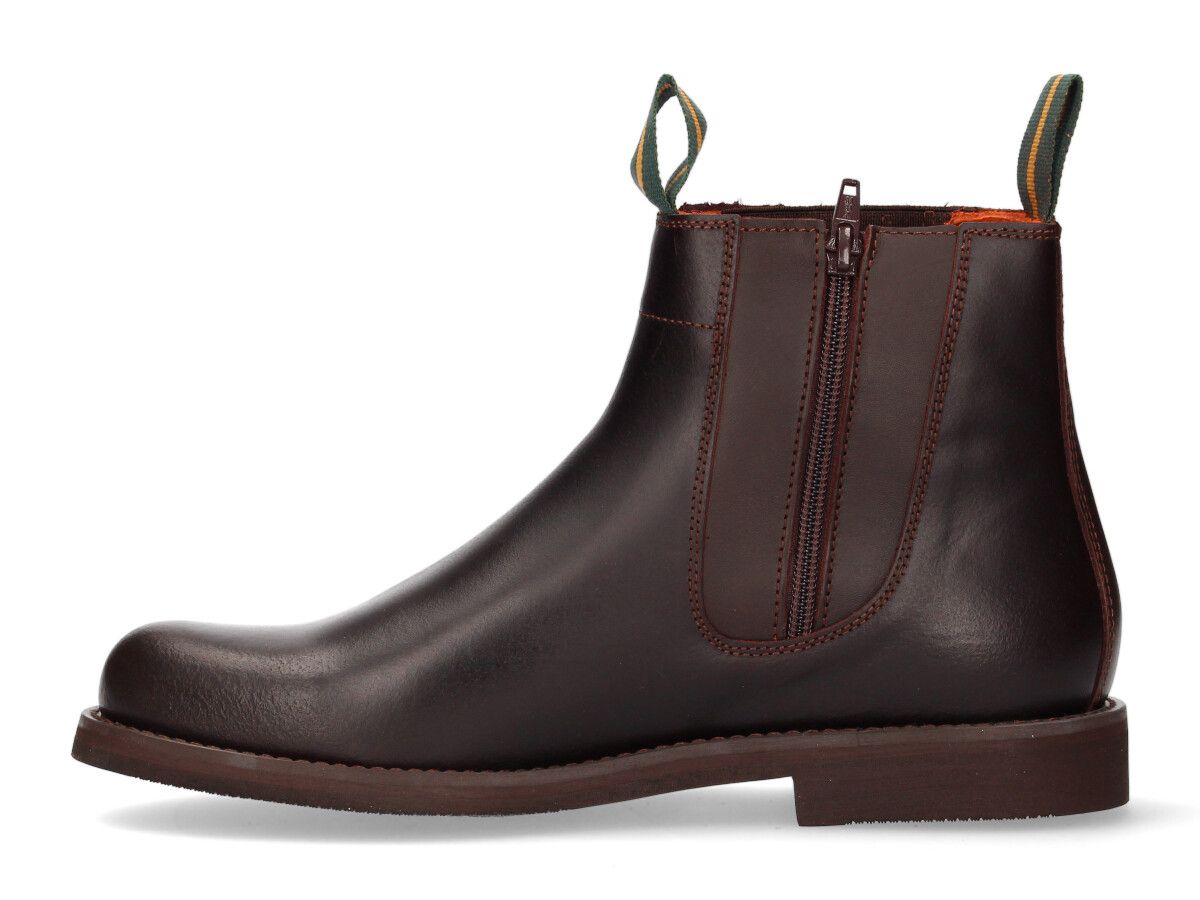 Short boot with gusset and zipper in Valverde del Camino calfskin