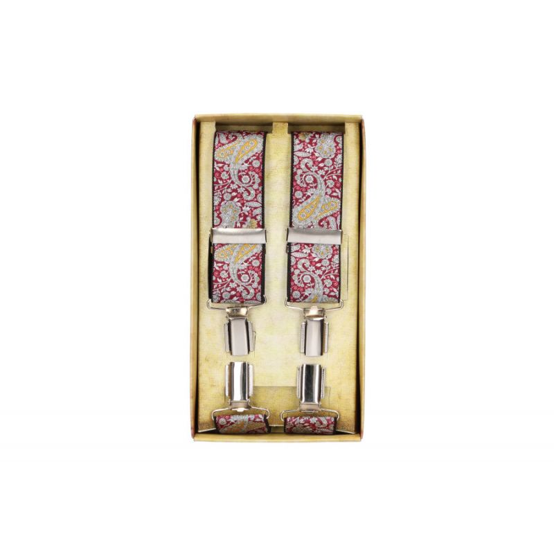 Large Burgundy Cashmere Yellow Dress Suspender