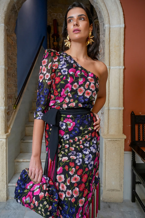 FALDA JARDIN FLORES MULTICOLOR