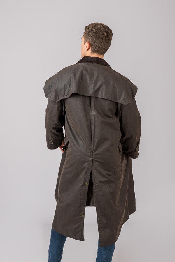 Chaqueta Encerada con gorro marron