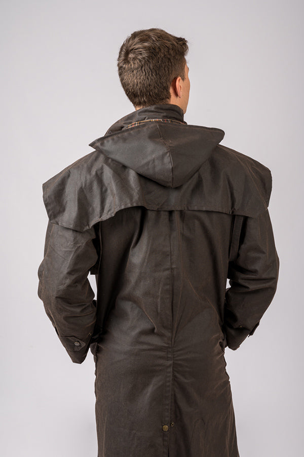 Chaqueta Encerada con gorro marron