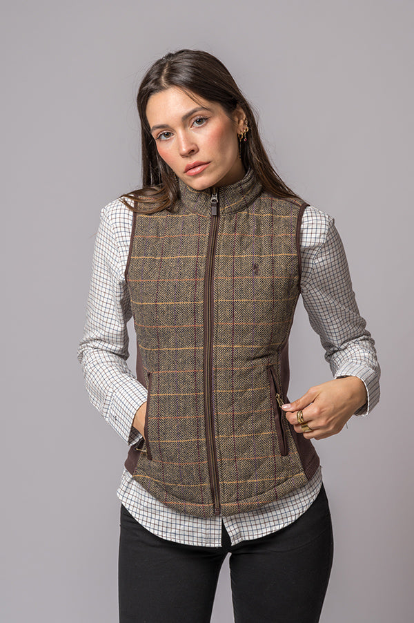 Chaleco cuadros marrón
