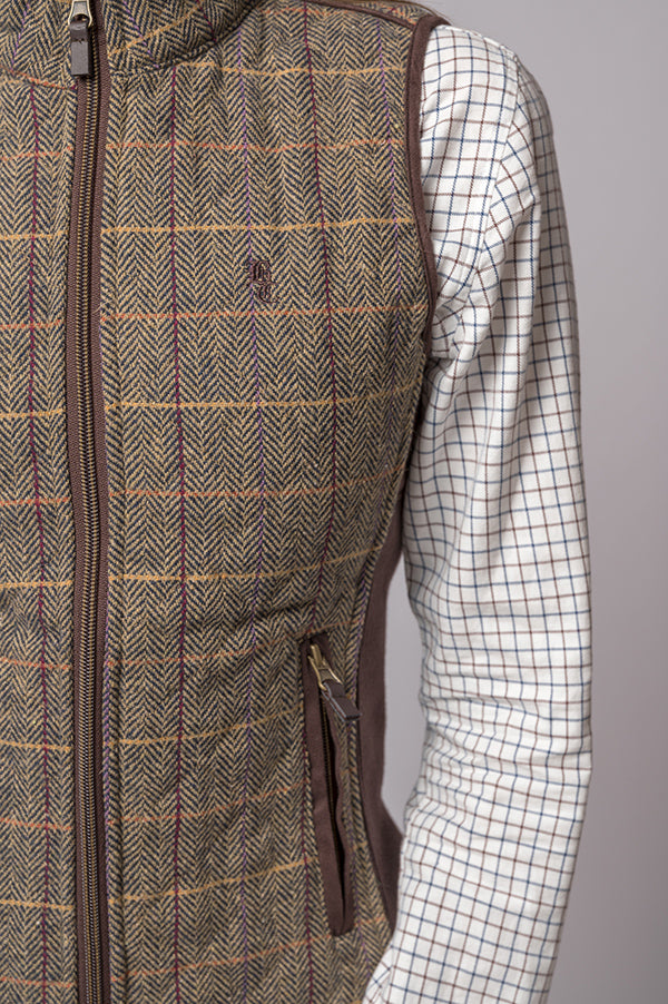 Chaleco cuadros marrón