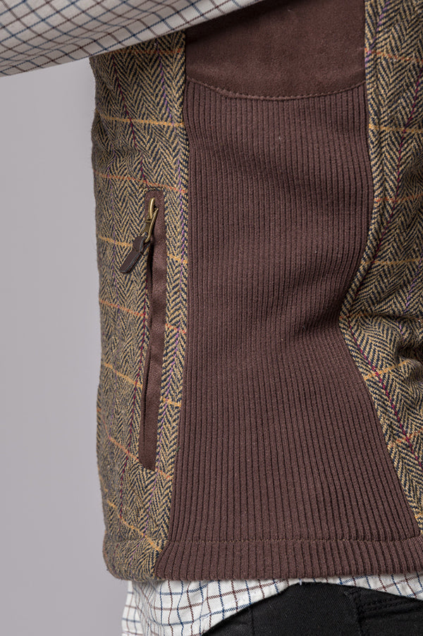 Chaleco cuadros marrón