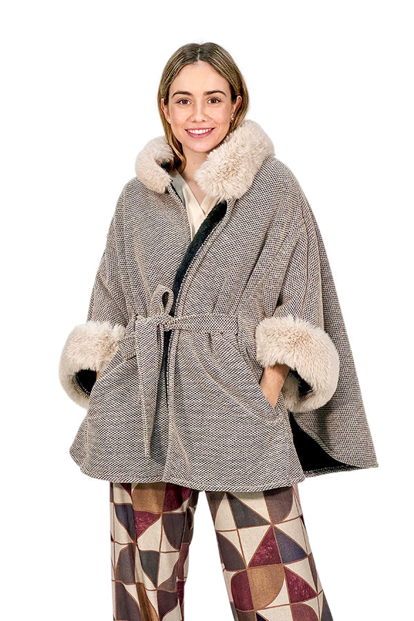 PONCHO CAPA MEZCLILLA GRIS