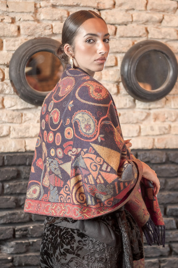 Pasmina tonos corales