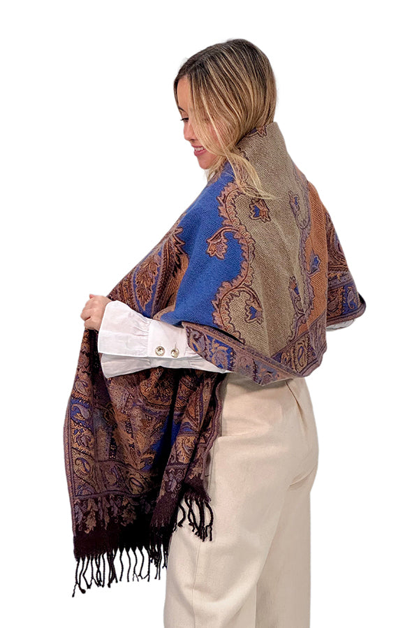 PASMINA CACHEMIRA AZUL