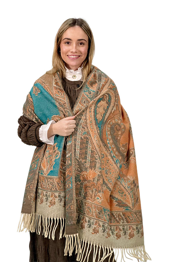 PASMINA CACHEMIRA VERDE AGUA