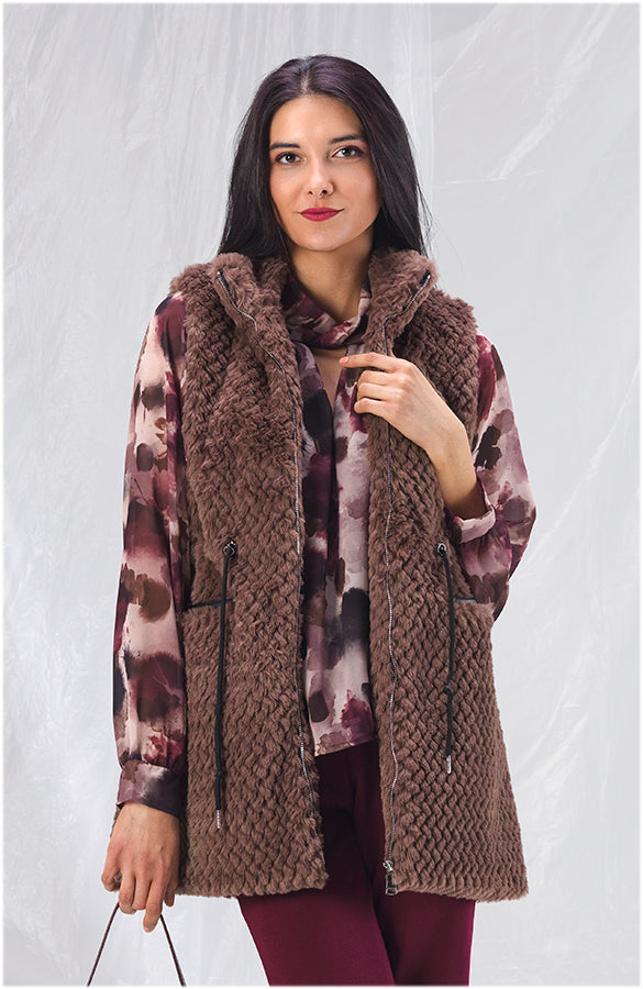 Chaleco Cremallera Marrón