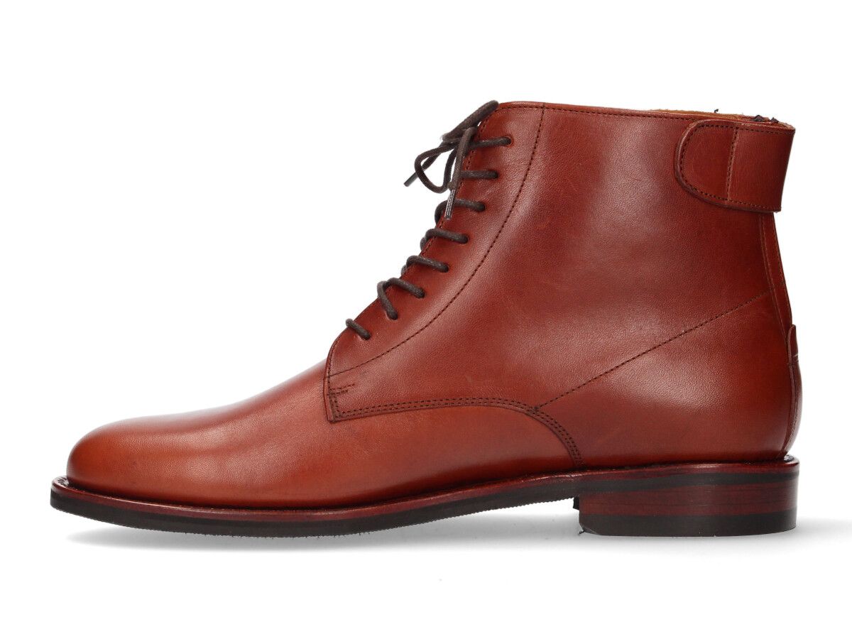 Short boot with rear zipper, bronze Valverde del Camino