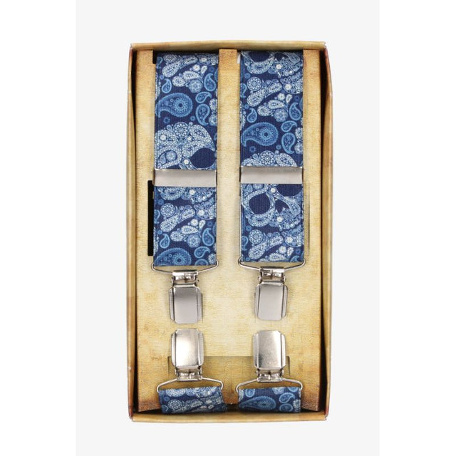 Blue Skull Cashmere Dress Suspender