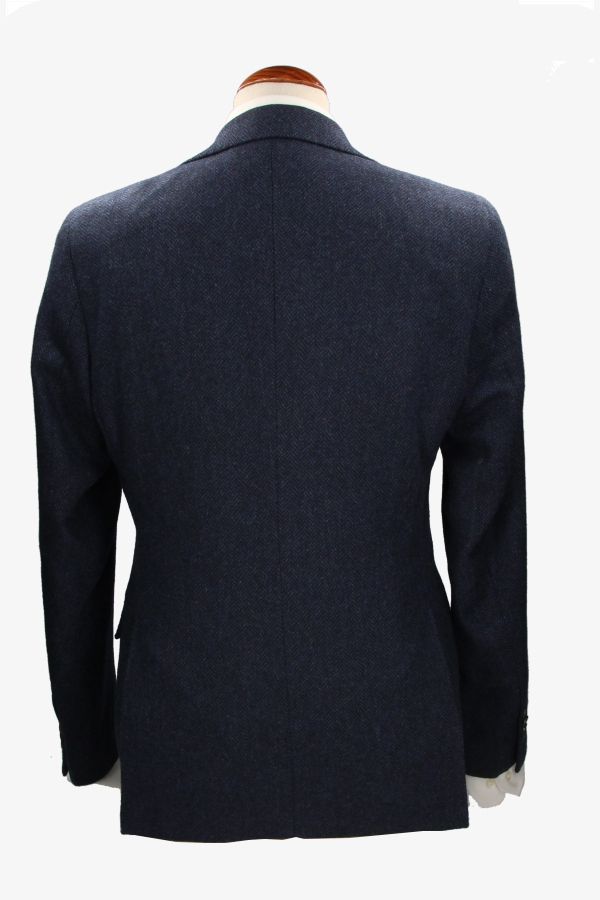 Blue Herringbone Blazer