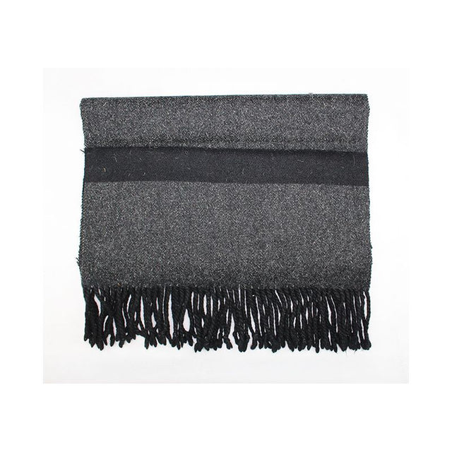 Wool Footrest Blanket Without Pocket Grey-Black