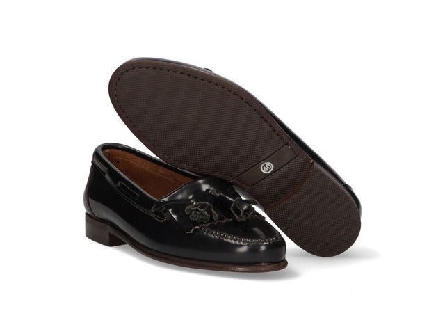 Navy Fringe and Tassel Moccasin